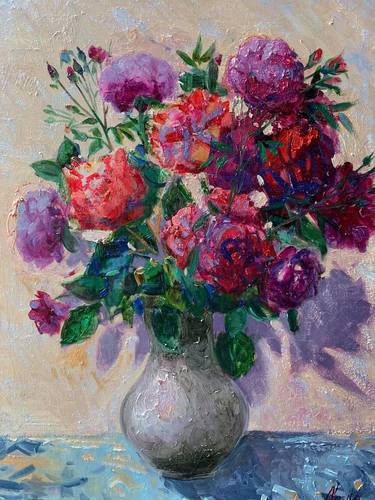 Print of Impressionism Floral Paintings by nazila farzullayeva