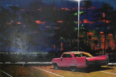 Original Figurative Car Paintings by Philip Michael Martin