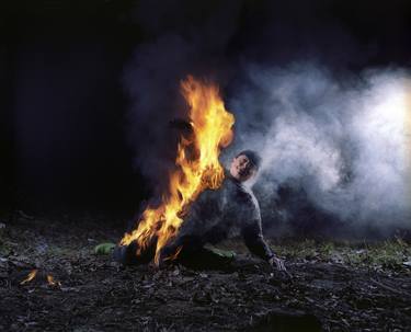 Stuntman on fire, a photograph from New Realness exhibition by Igor Ilic, Croatia 1/5 - Limited Edition of 5 thumb