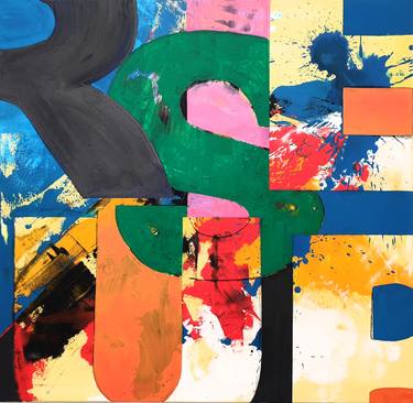 Original Abstract Typography Paintings by Georg Steidinger