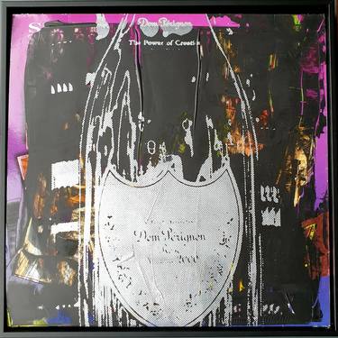 Dom Perigon Painting Silver & Purple - Limited Edition of 1 thumb