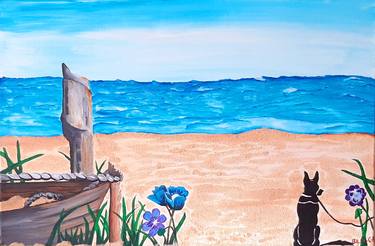Print of Abstract Beach Paintings by Bilha Chelibwa Simwenyi
