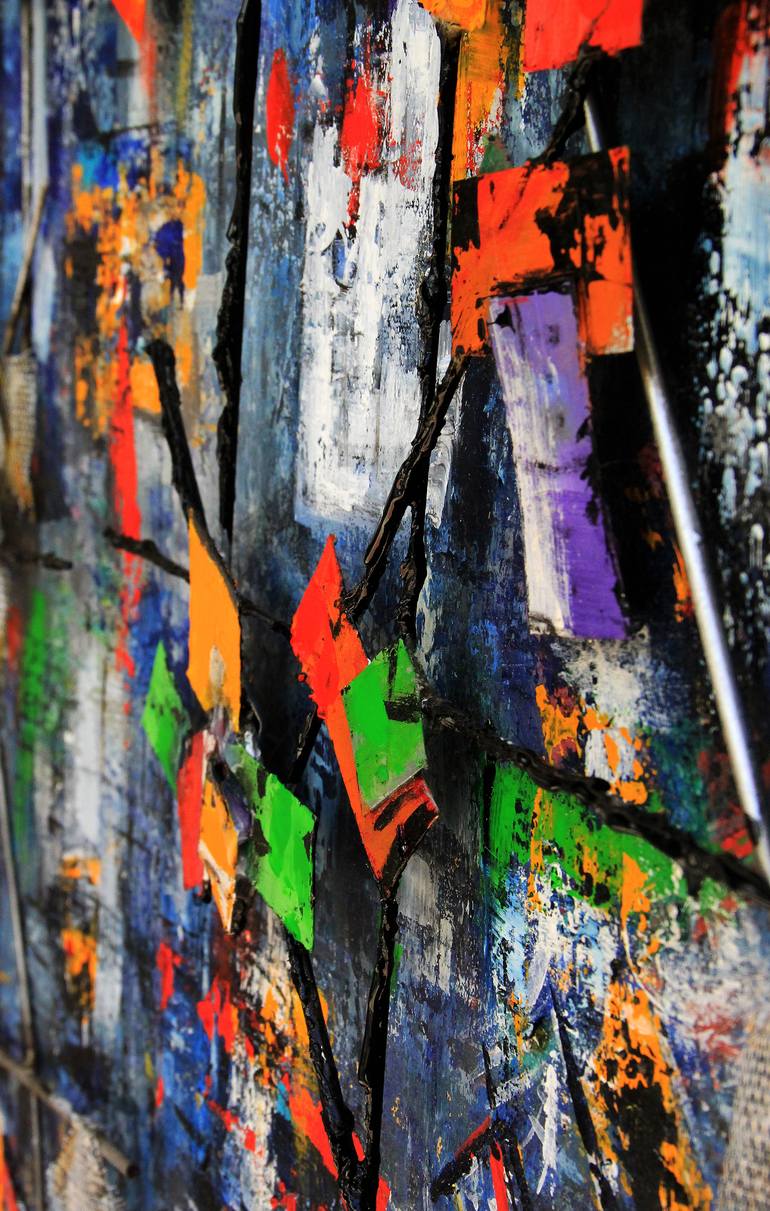 Original Abstract Expressionism Cities Painting by Afshana Sharmeen