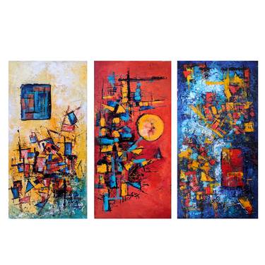 Original Cubism Abstract Paintings by Afshana Sharmeen