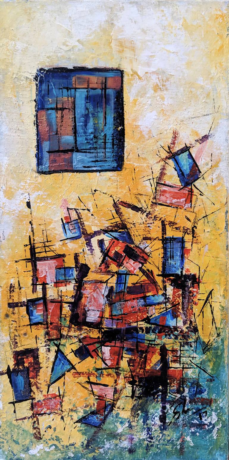 Original Cubism Abstract Painting by Afshana Sharmeen