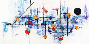 Original Abstract Cities Paintings by Afshana Sharmeen