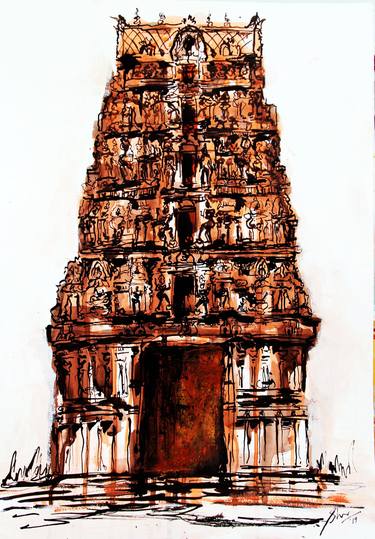 Original Abstract Expressionism Architecture Drawings by Afshana Sharmeen