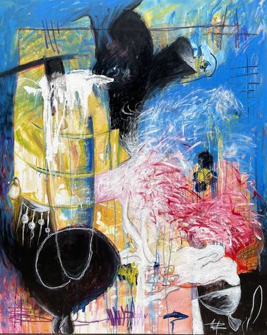 Original Abstract Expressionism Political Paintings by Uzo Uzo