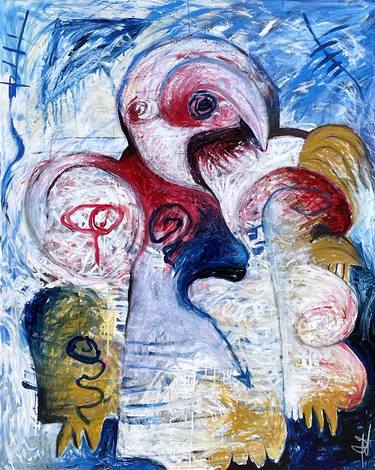 Original Abstract Expressionism Religious Paintings by Uzo Uzo
