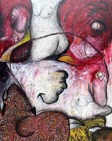 Original Abstract Expressionism Women Painting by Uzo Uzo