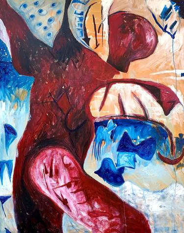 Original Abstract Expressionism Political Paintings by Uzo Uzo