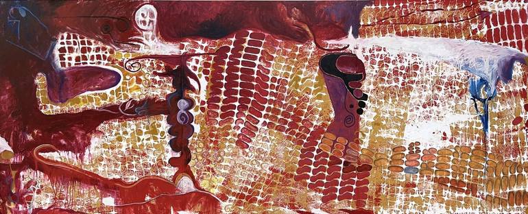 Original Abstract Expressionism Mortality Painting by Uzo Uzo