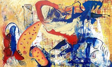Original Abstract Expressionism Fantasy Paintings by Uzo Uzo