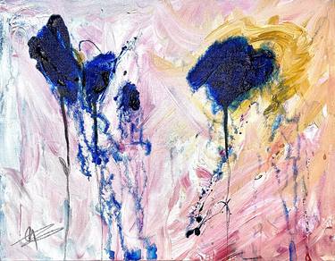 Original Abstract Expressionism Floral Paintings by Uzo Uzo