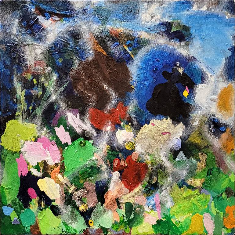 Original Abstract Painting by Aubrey Vix | Abstract Art on Fabric | Under the Sea (2022-7)