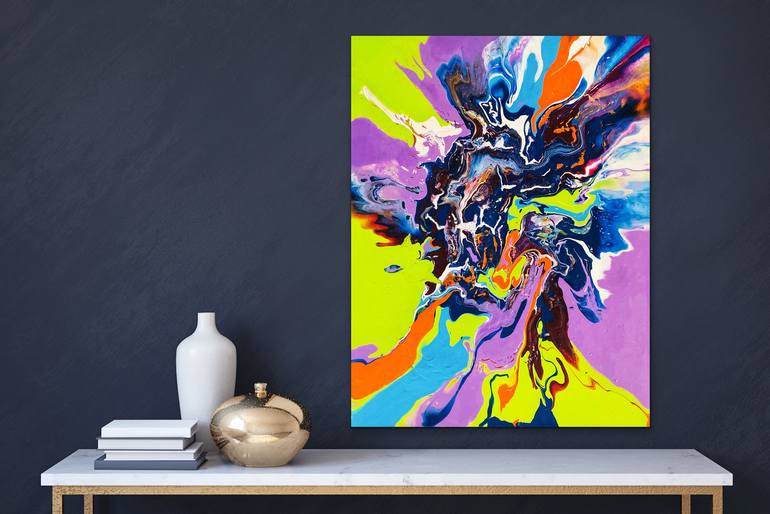 Original Dada Abstract Painting by Jen Du