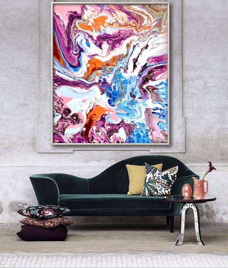 Original Expressionism Seascape Painting by Jen Du