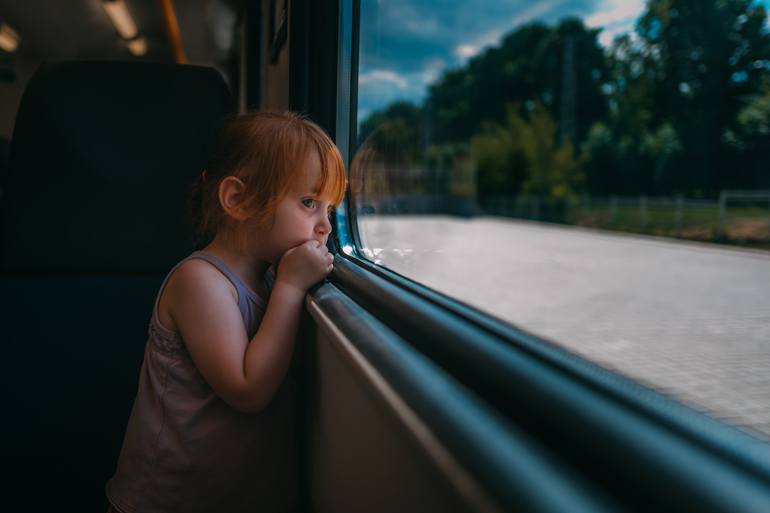 Girl 's journey on the train - Limited Edition of 1 - Print