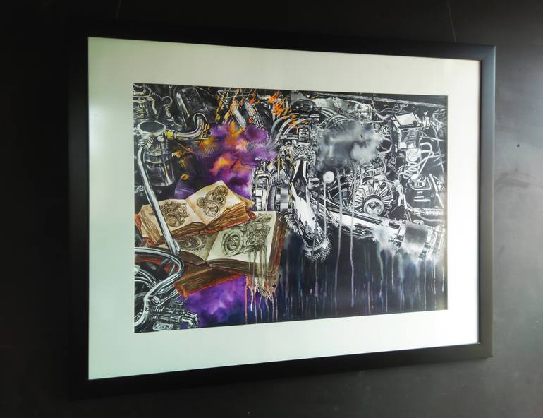 Original Abstract Expressionism Transportation Painting by Deni Junaedi