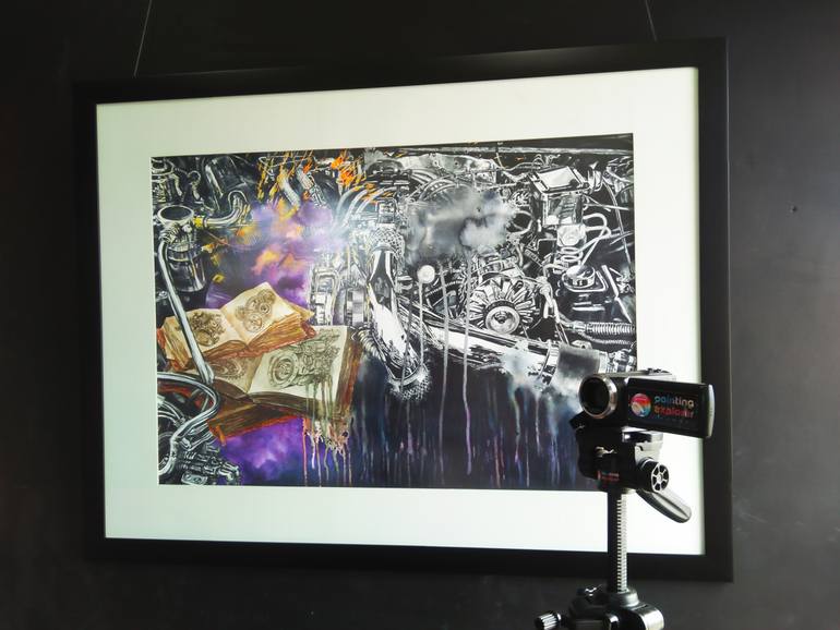 Original Abstract Expressionism Transportation Painting by Deni Junaedi