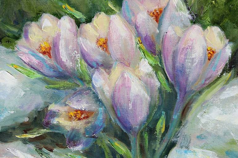 Original Expressionism Floral Painting by Olesya Lopatina