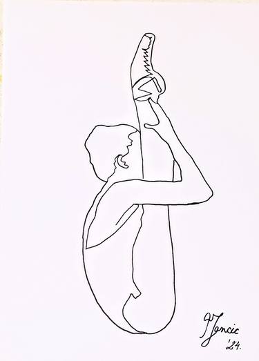 WOMAN #17 ONE LINE DRAWING thumb