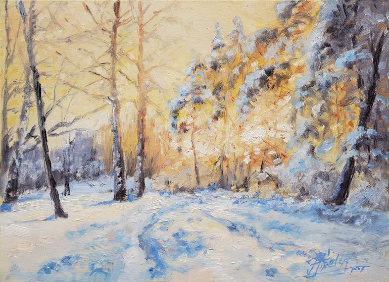 Winter Glow Painting by Irek Szelag | Saatchi Art