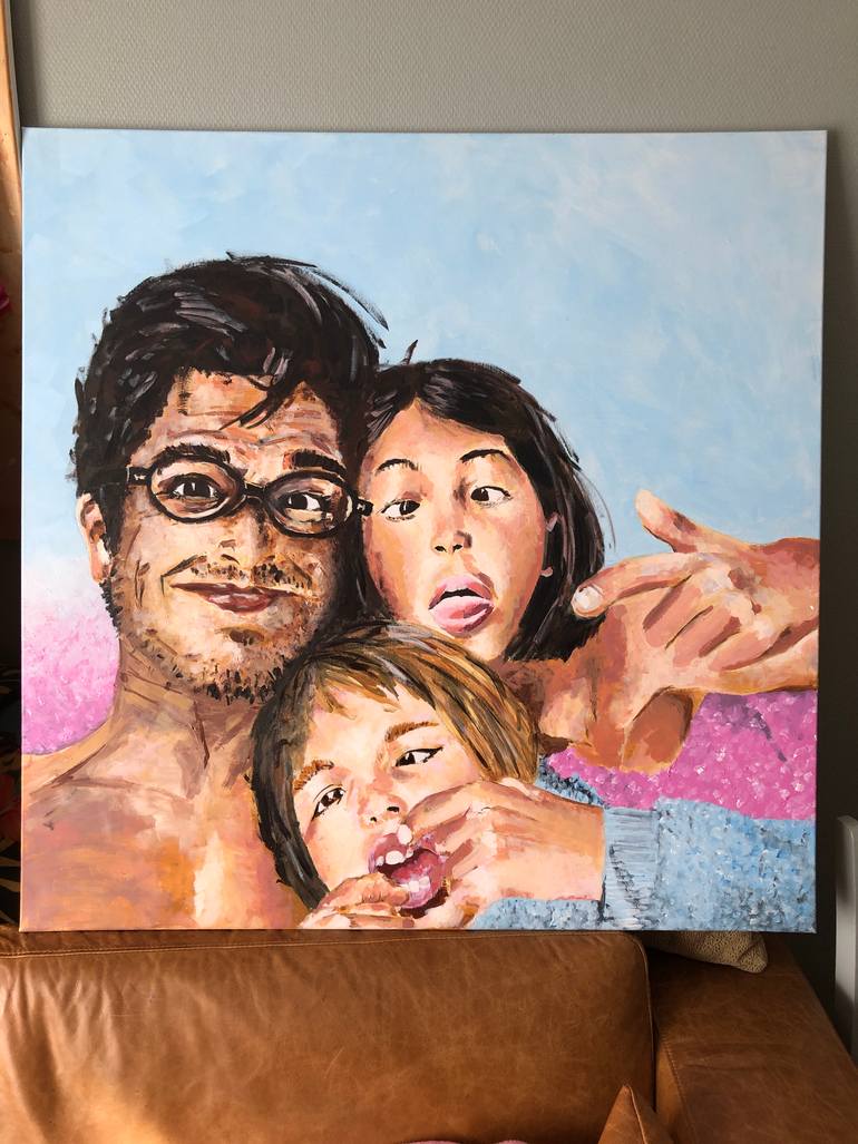 Original Expressionism People Painting by Cousin Richard