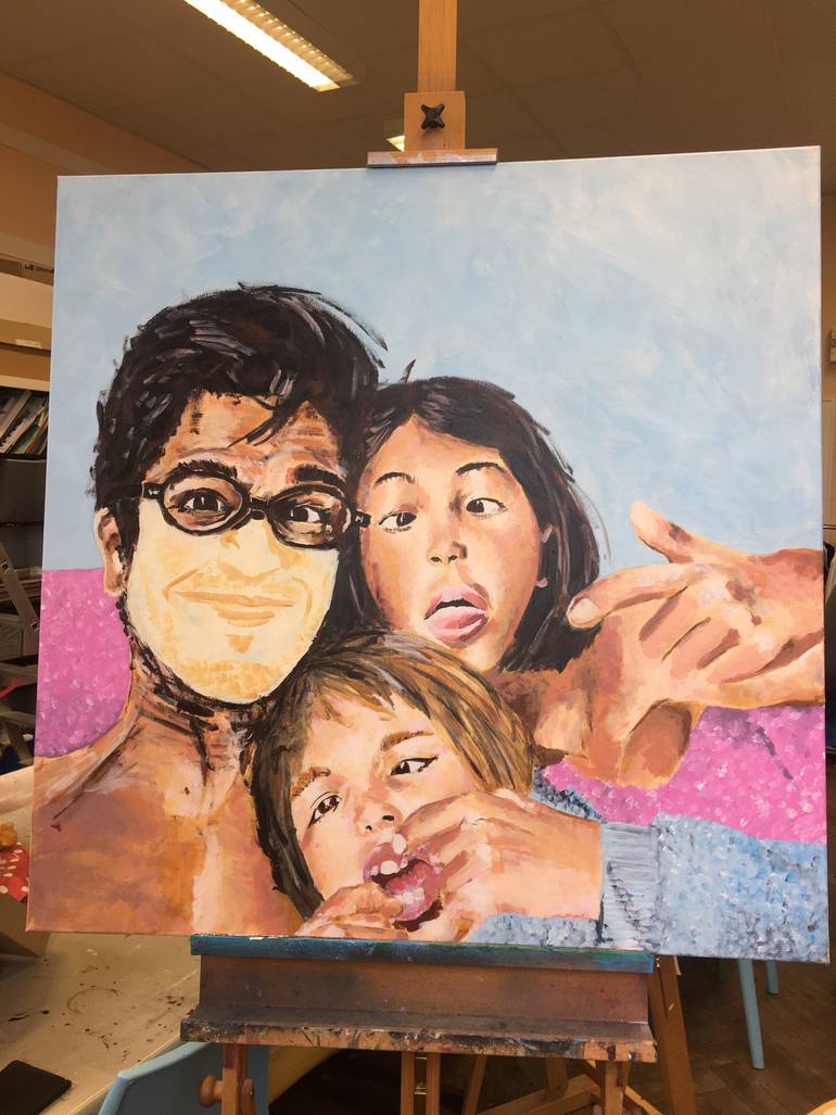 Original Expressionism People Painting by Cousin Richard