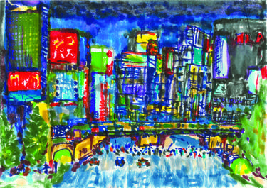 Print of Expressionism Cities Drawings by Anat Or Magal