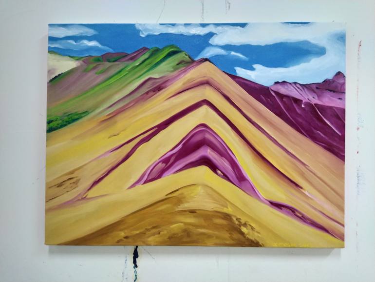 Original Abstract Landscape Painting by Moshe Sigel