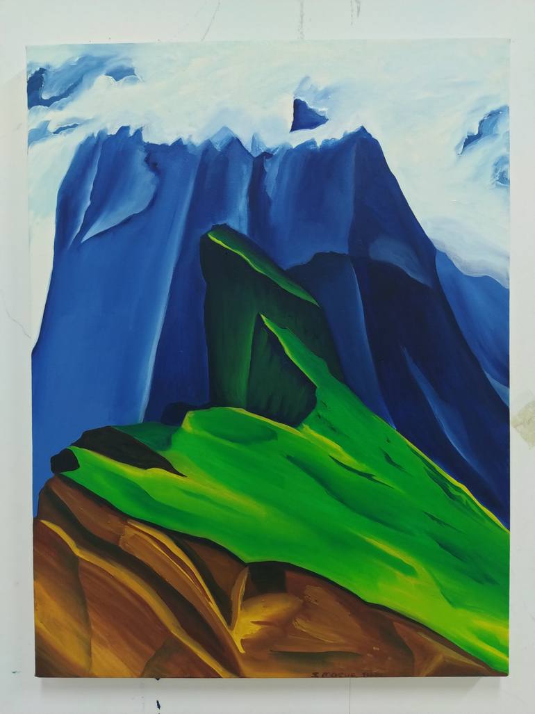 Original Abstract Landscape Painting by Moshe Sigel