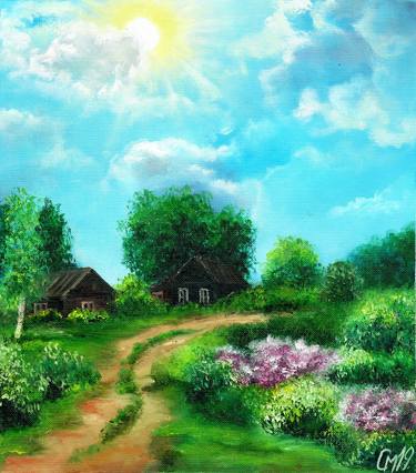 BRIGHT NOON. oil painting landscape thumb