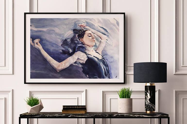 Original Expressionism Women Painting by Leila Dzhaber