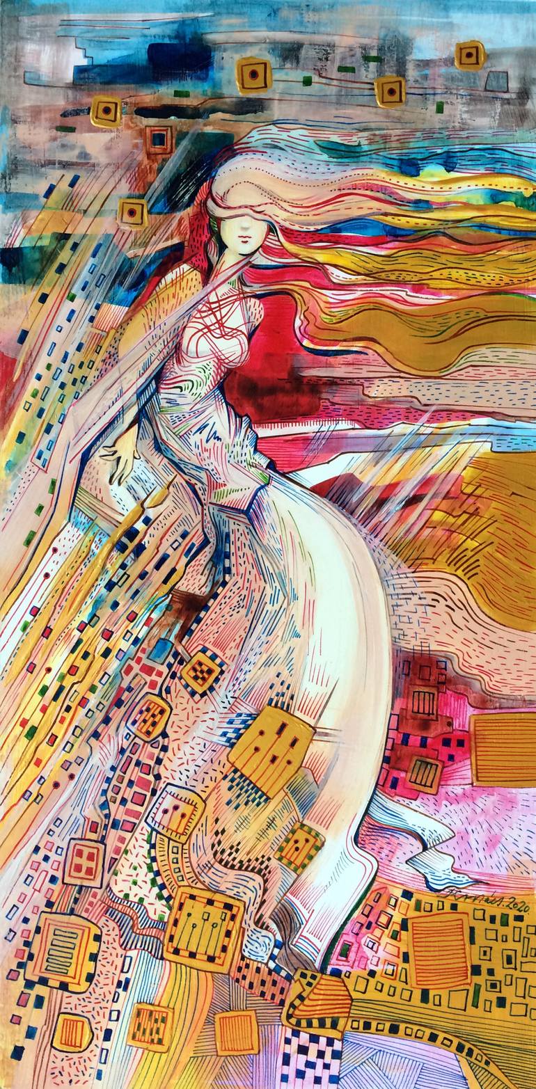 Print of Art Deco Fantasy Paintings by Ágota Krnács Krnago