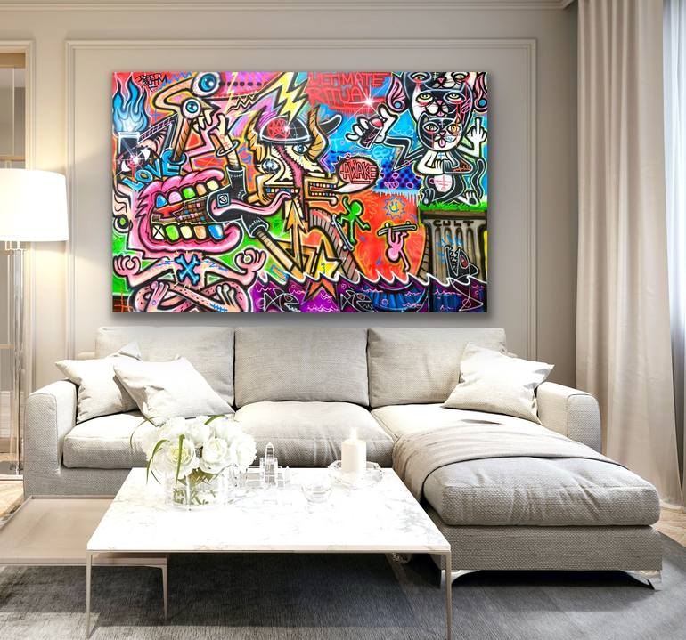 Original Surrealism Abstract Painting by Doped Out M