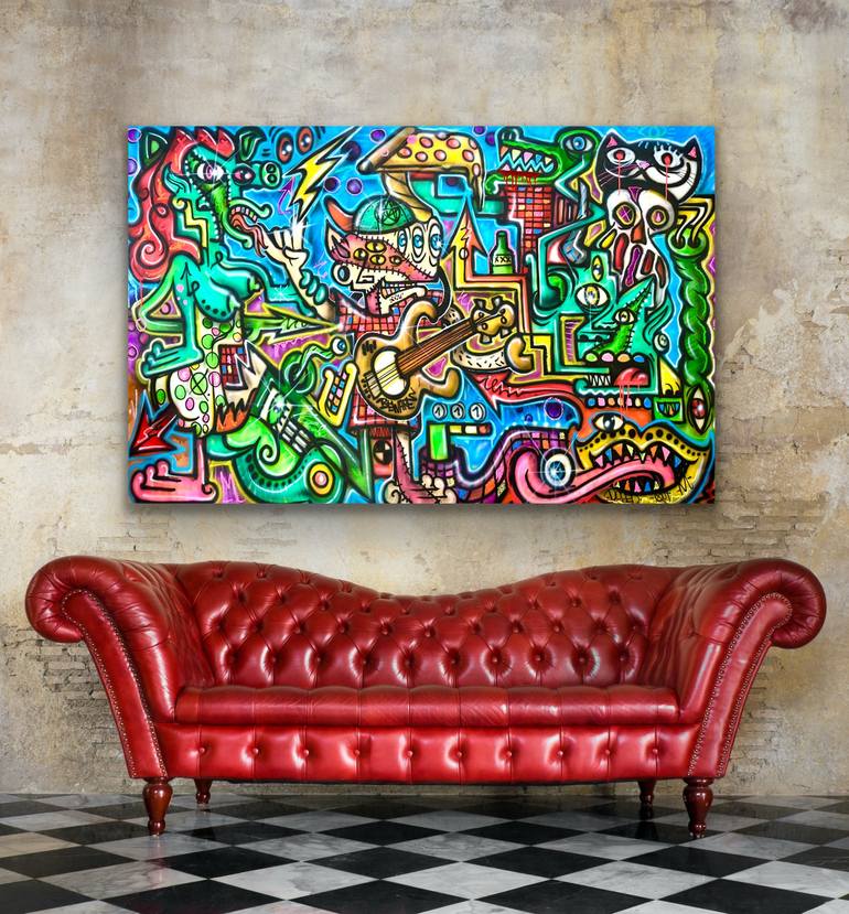 Original Surrealism Abstract Painting by Doped Out M