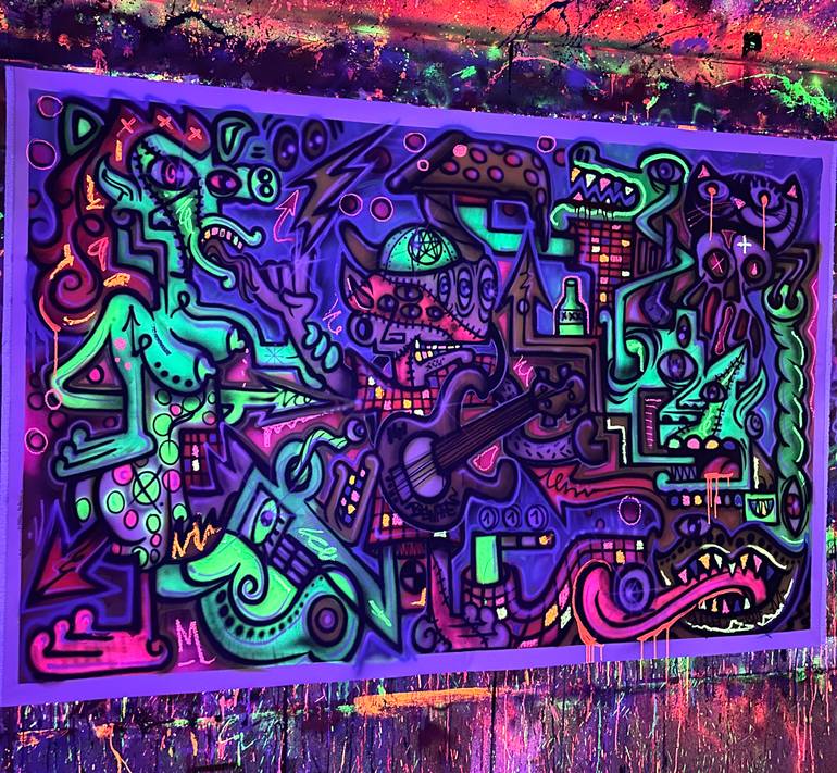 Original Surrealism Abstract Painting by Doped Out M