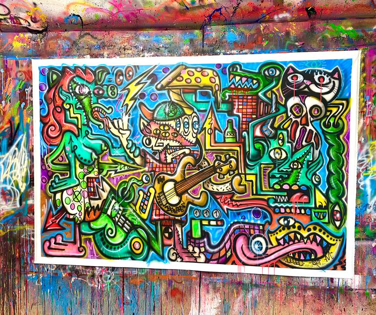 Original Surrealism Abstract Painting by Doped Out M