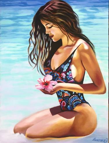 Print of Figurative Beach Paintings by Heather Johnson