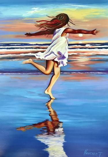 Print of Figurative Beach Paintings by Heather Johnson