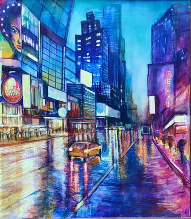 Original Cities Painting by Elena Balla