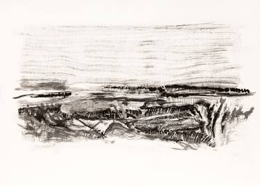 Original Abstract Landscape Drawing by Jan Eustergerling