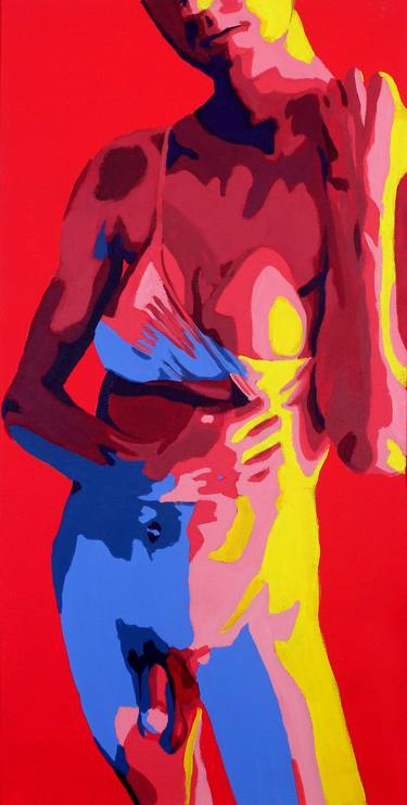 Original Pop Art Nude Painting by Marcella Colavecchio
