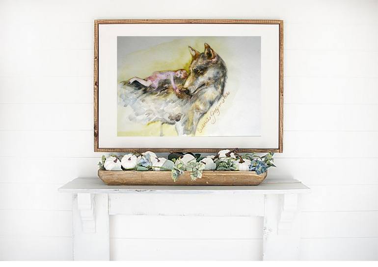 Original Fine Art Animal Painting by Elena Reutova