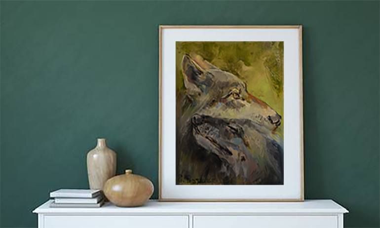 Original Fine Art Animal Painting by Elena Reutova