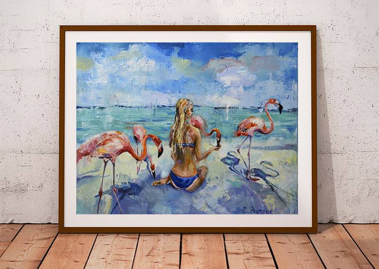 Original Impressionism Beach Painting by Elena Reutova