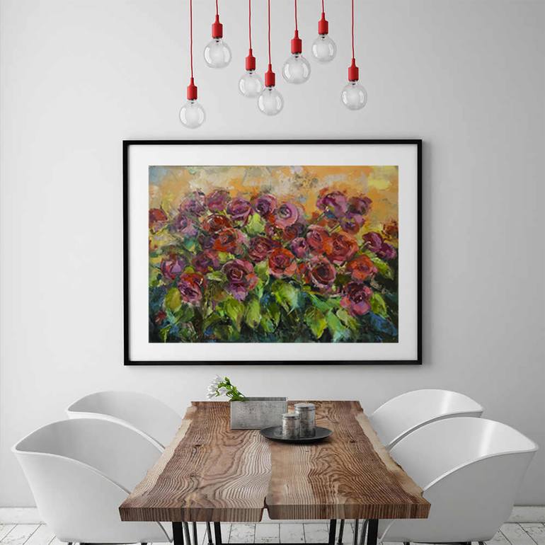 Original Modern Floral Painting by Elena Reutova