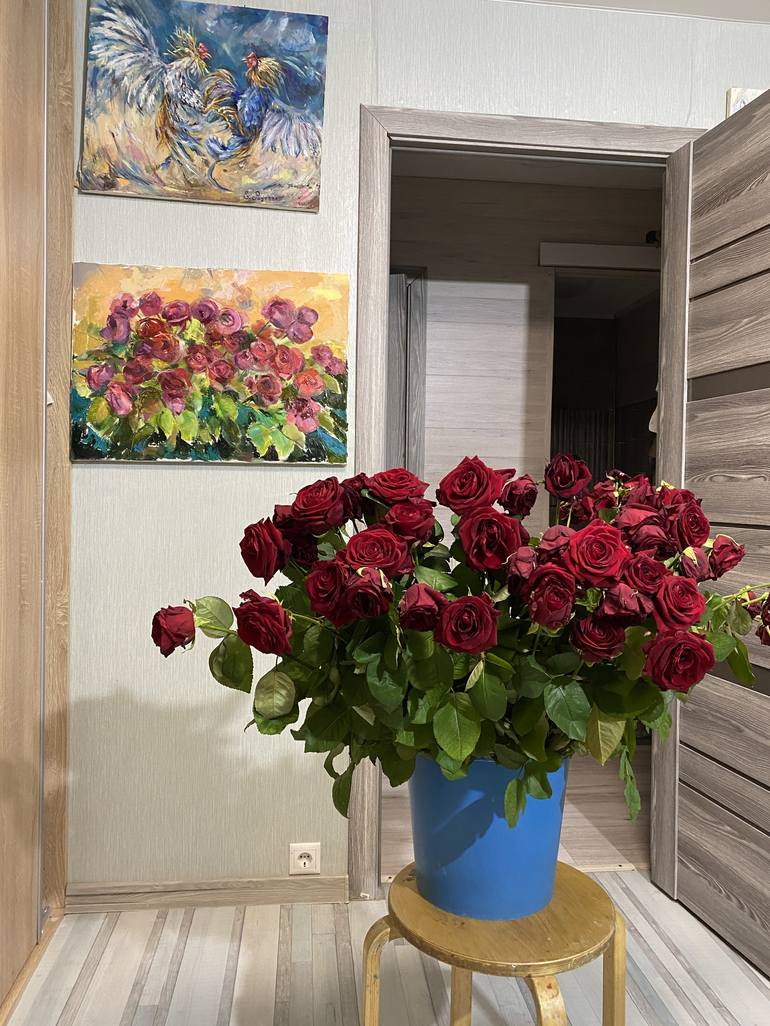 Original Modern Floral Painting by Elena Reutova