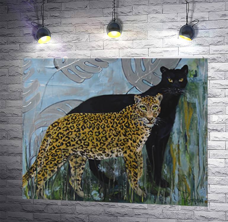 Original Fine Art Cats Painting by Elena Reutova